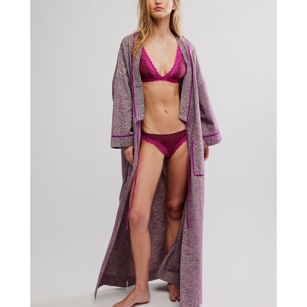 Free People Close To Home Flannel Robe / Cactus Flower NEW